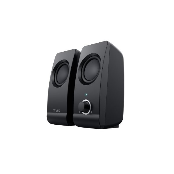 ALTAVOCES 2.0 TRUST 2.0 REMO SPEAKER SET 8W RMS ALIMENTADOS POR USB CONTROL VOLUMEN NEGRO 17595