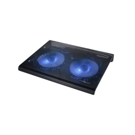 BASE DE REFRIGERACION PARA PORTATILES TRUST CON 2 VENTILADORES Y LEDS AZUL HASTA 17.3″ 20104*