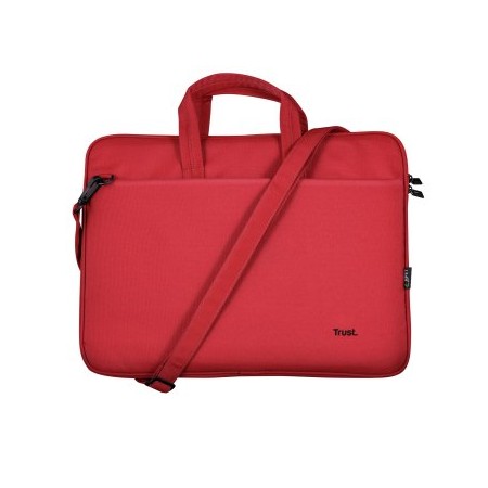 MALETIN DE PORTATIL 16″ TRUST BOLOGNA ECO 16″ - COMPARTIMENTO PRINCIPAL ACOLCHADO - COLOR ROJO