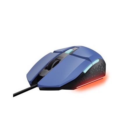 MOUSE TRUST GAMING RGB GXT 109BL FELOX 25067 COLOR AZUL ILUMINACION LED 6 BOTONES CABLE 150cm