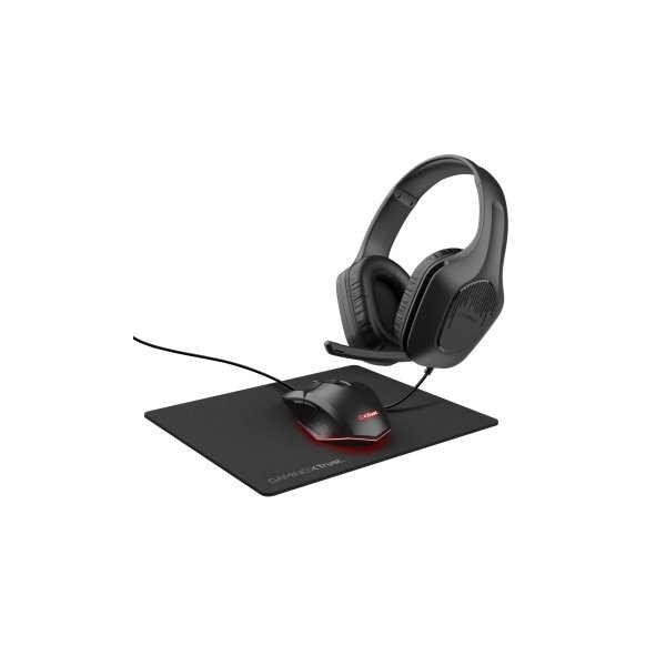 BUNDLE TRUST GAMING GXT 790 TRIDOX AUR ZIROX+ RAT FELOX+ALFOMBRILLA NEGRO 25117