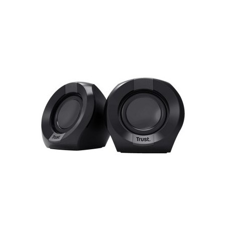 ALTAVOCES 2.0 TRUST POLO 25164 4W RMS Max 8W CONTROL DE VOLUMEN JACK 3.5 ALIMENTADOS POR USB COLOR N