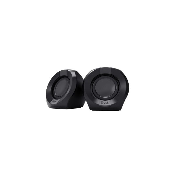 ALTAVOCES 2.0 TRUST POLO 25164 4W RMS Max 8W CONTROL DE VOLUMEN JACK 3.5 ALIMENTADOS POR USB COLOR N