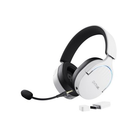 HEADSET BLUETOOTH TRUST GAMING FAYZO GXT 491 BLANCO 25304 BT Y USB 2.4Ghz MICROFONO DESMONTABLE Y F*