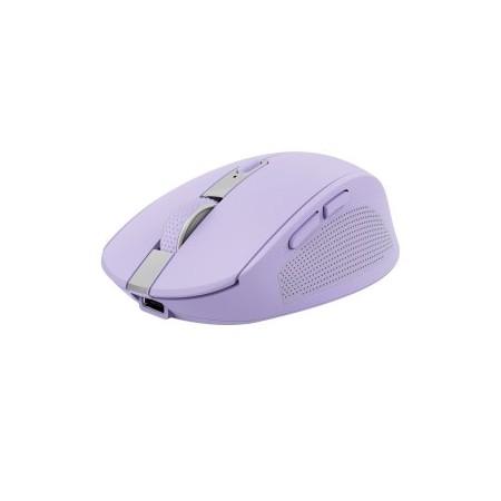 MOUSE TRUST WIRELESS Y BLUETOOTH OZAA 25384 MORADO RECARGABLE- SENSOR OPTICO - 6 BOTONES - 800/1600/