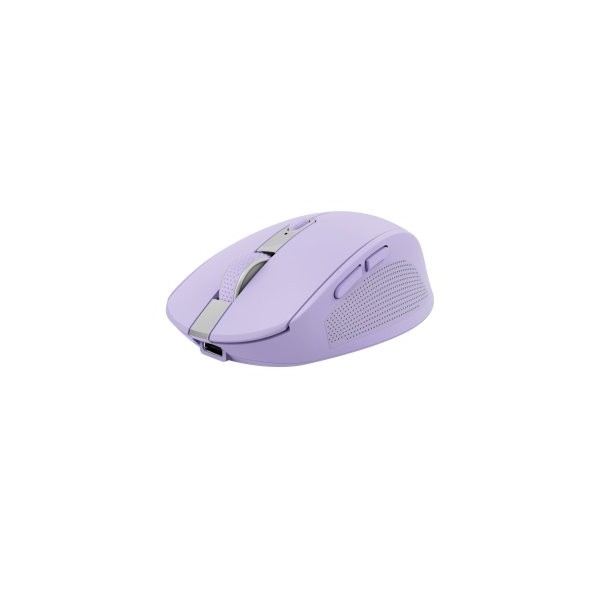 MOUSE TRUST WIRELESS Y BLUETOOTH OZAA 25384 MORADO RECARGABLE- SENSOR OPTICO - 6 BOTONES - 800/1600/