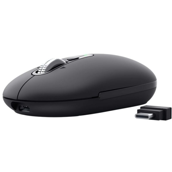 Ratón Inalámbrico Trust Seron 26018/ Batería recargable/ Hasta 3200 DPI/ Negro