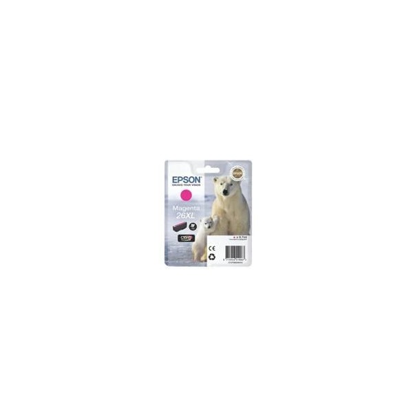 Cartucho tinta epson t263340 magenta xl xp - 600 - 605 - 700 - 800 - oso polar
