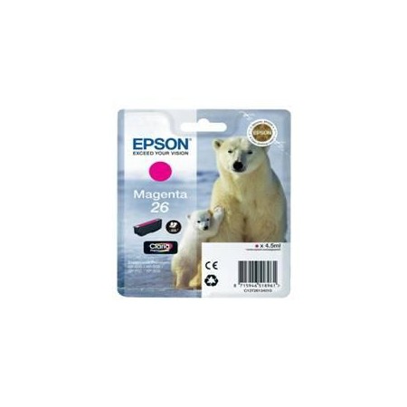 Cartucho tinta epson t261340 magenta photo 26 xp - 600 - 605 - 700 - 800 - oso polar