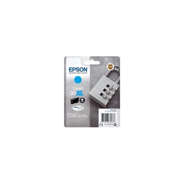 Cartucho tinta epson c13t35924010 cian xl durabrite ultra ink 35xl - 1900 paginas - candado