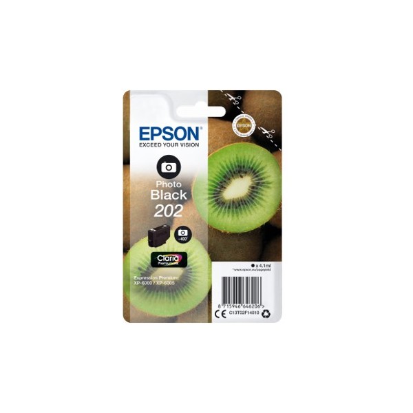 Cartucho tinta epson c13t02f14010 singlepack foto negro 202 claria premium ink xp - 6000 - xp - 6005 - kiwi