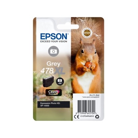 Cartucho tinta epson c13t04f64010 singlepack gris 478xl claria photo hd ink