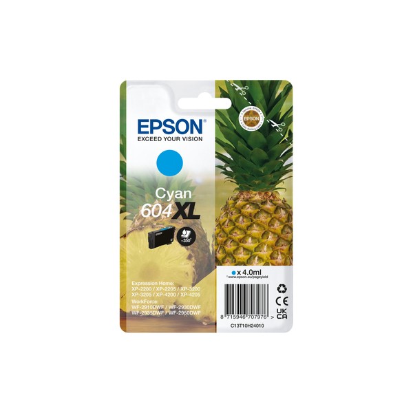 Cartucho epson 604xl cian c13t10h24010 xp2200 wf - 2910 piña