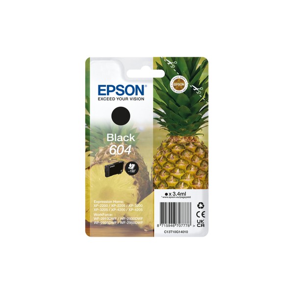 Cartucho epson 604 negro c13t10g14010 xp2200 wf - 2910 piña