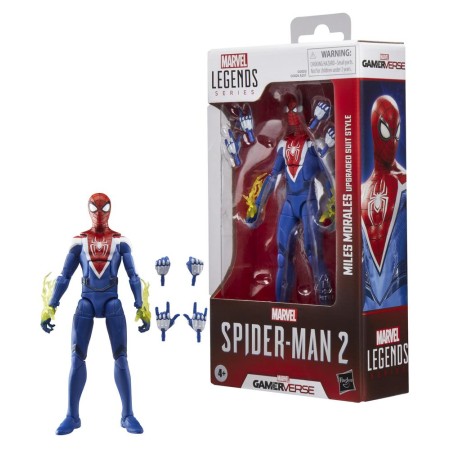 Figura hasbro marvel legends series spider - man 2 miles morales (upgraded suit style)