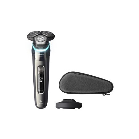 AFEITADORA PHILIPS S9974/35 3 CABEZALES FLEXIBLES USO EN HUMEDO Y SECO INALAMBRICA BASE DE CARGA