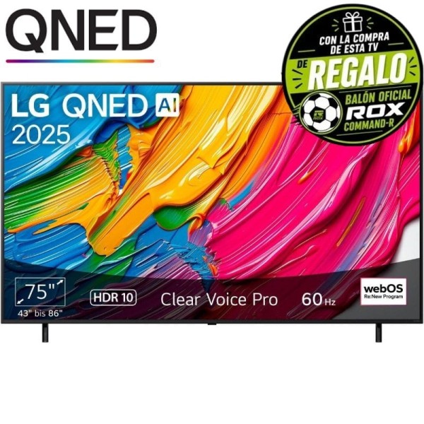 Televisor LG QNED AI QNED80 75QNED80A6A 75″/ Ultra HD 4K/ Smart TV/ WiFi