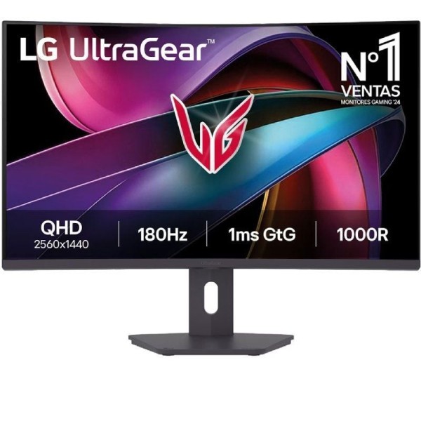 Monitor Gaming Curvo LG UltraGear 32G600A-B 31.5″/ QHD/ 1ms/ 180Hz/ VA/ Regulable en altura/ Negro
