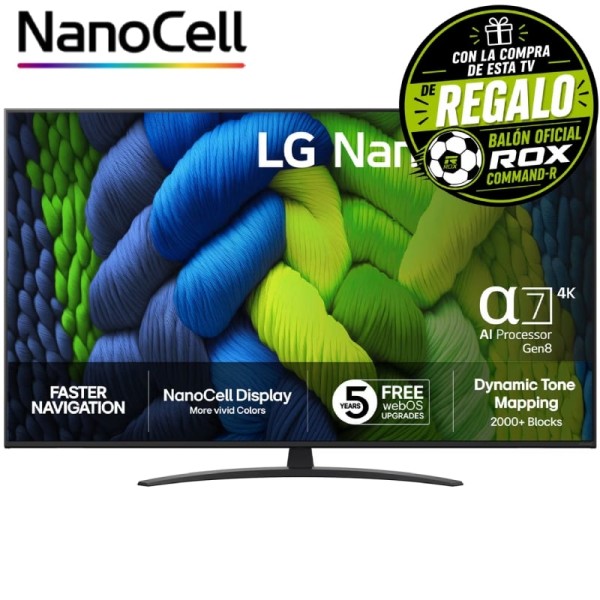 Televisor LG NanoCell AI NANO82 50NANO82A6B 50″/ Ultra HD 4K/ Smart TV/ WiFi