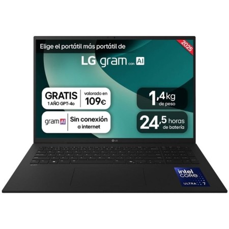 Portátil LG Gram 17Z90TL-G.AU88BN Intel Core Ultra 7-258V/ 32GB/ 1TB SSD/ 17″/ Win11