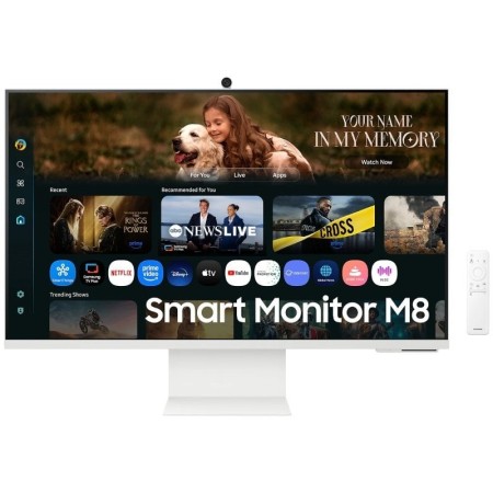 Smart Monitor Samsung M8 M80F S32FM801UU 32″/ 4K/ Multimedia/ Regulable en altura/ Smart TV/ Webcam/ Blanco