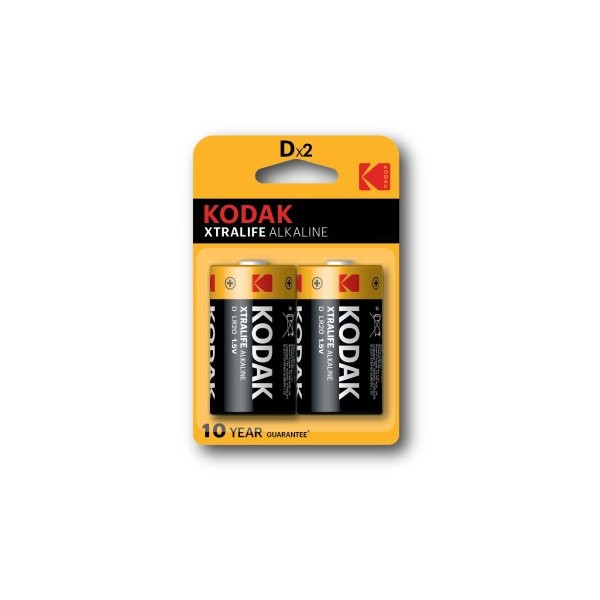 PILAS LR20 D KODAK ALCALINA XTRALIFE 2 UNIDADES (ecotasas incluidas)