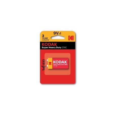 PILAS 9V KODAK EXTRA HEAVY DUTY ZINC 9V 1 UNIDAD 250 mAh 1.5V (ecotasas incluidas)