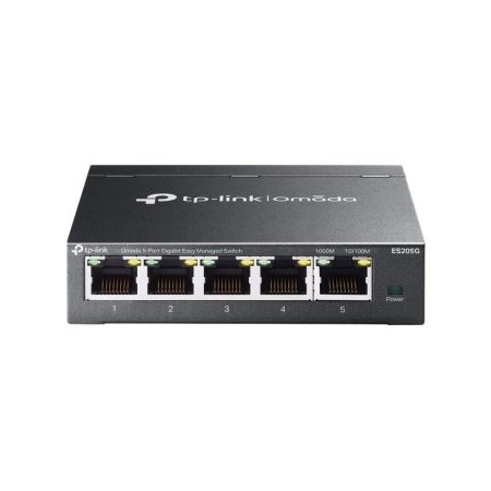 SWITCH GESTIONABLE TP-LINK ES205G OMADA 5x RJ45 1Gb FACIL GESTION CARCASA METALICA VLAN QoS