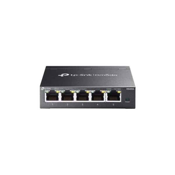 SWITCH GESTIONABLE TP-LINK ES205G OMADA 5x RJ45 1Gb FACIL GESTION CARCASA METALICA VLAN QoS