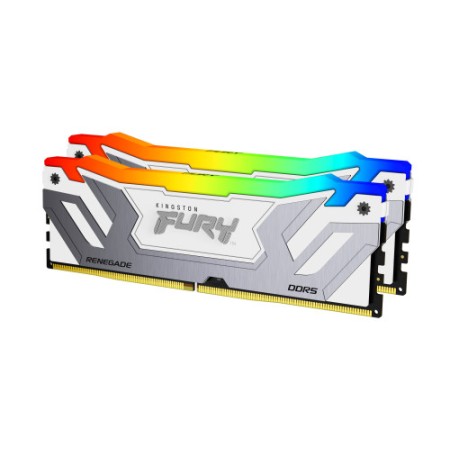 Memoria ram ddr5 48gb 2x24gb kingston - 8400mt - s - fury renegade rgb - cl40 - blanca - plata