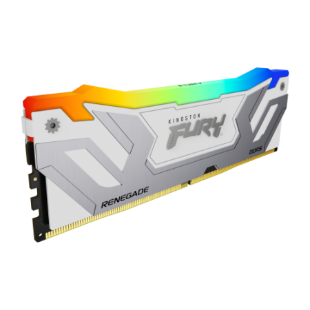 Memoria ram ddr5 48gb 2x24gb kingston - 8400mt - s - fury renegade rgb - cl40 - blanca - plata