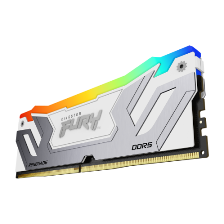 Memoria ram ddr5 48gb 2x24gb kingston - 8400mt - s - fury renegade rgb - cl40 - blanca - plata