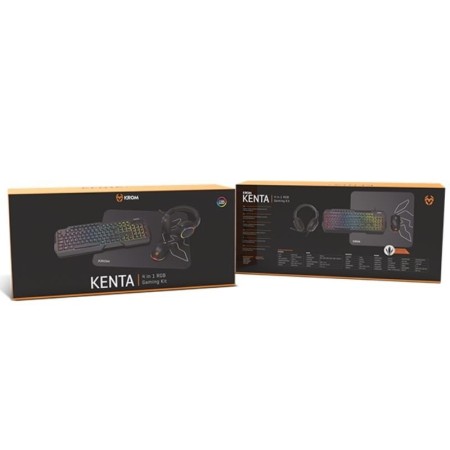 Pack Gaming Krom Kenta/ Teclado RGB + Ratón + Alfombrilla + Auriculares