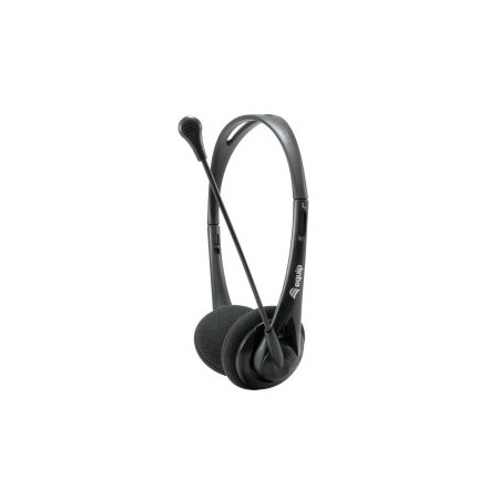Auricular equip life microfono jack 3.5mm ( incluye adaptador 1 a 2 jacks ) negro
