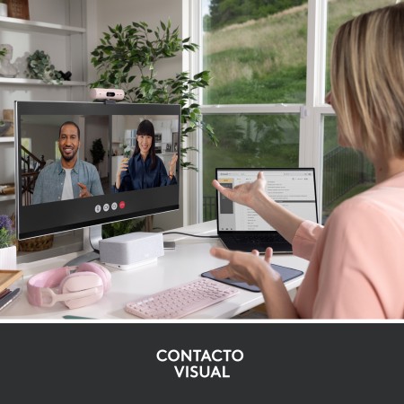 Webcam logitech brio 500 rosa full hd - usb tipo c