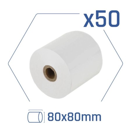 iggual Caja 50 rollos papel térmico sin BPA 80x80
