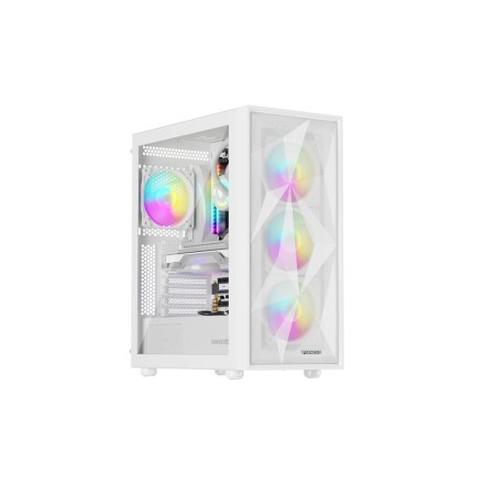 Caja ordenador gaming genesis diaxid 605 argb atx cristal templado blanca