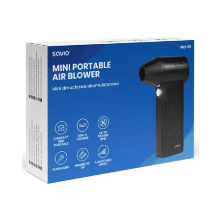 MINI-LIMPIADOR DE AIRE SAVIO MD-01 SOPLADOR BLACK