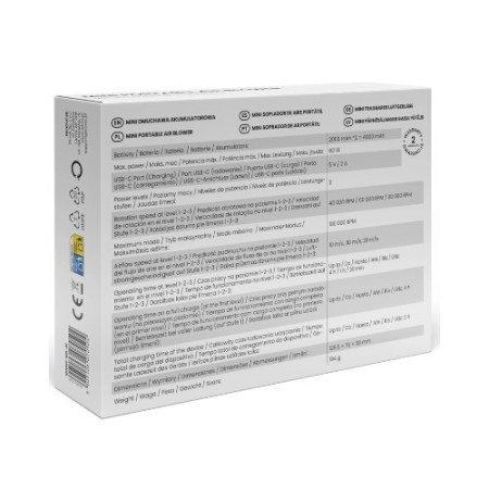 MINI-LIMPIADOR DE AIRE SAVIO MD-01 SOPLADOR BLACK