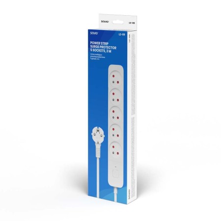 REGLETA DE 5 ENCHUFES 3M BLANCO SAVIO LZ-09