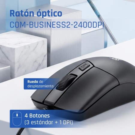 iggual Ratón óptico COM-BUSINESS2-2400DPI negro