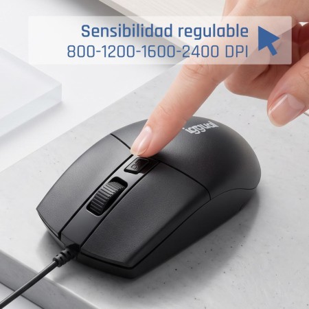iggual Ratón óptico COM-BUSINESS2-2400DPI negro