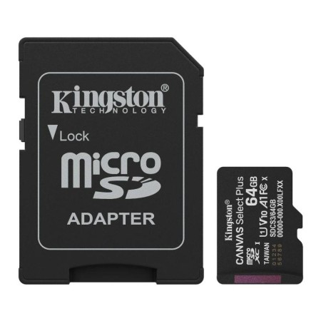 Tarjeta memoria micro sdxc 64gb kingston canvas select plus + adaptador sd