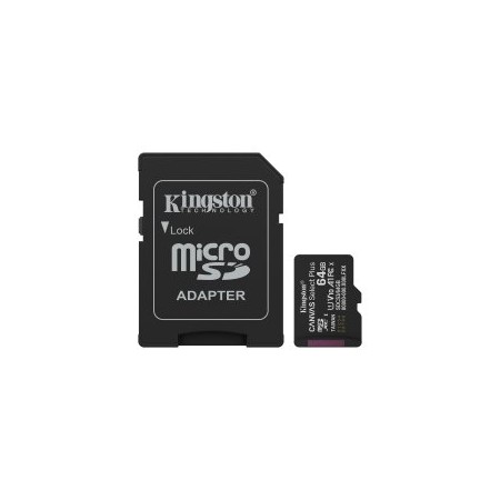 Tarjeta memoria micro sdxc 64gb kingston canvas select plus + adaptador sd