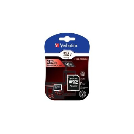 Tarjeta memoria micro sd verbatim 32gb c10 + adaptador