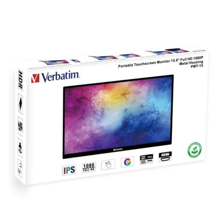 Monitor Portátil Táctil Verbatim PMT-15 15.6″/ Full HD/ Multimedia/ Negro