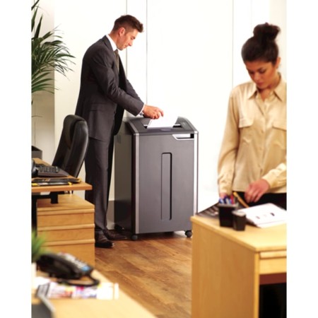 Destructora Fellowes 425i/ Corte en Tiras de 5.8mm/ Negra