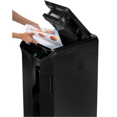 Destructora Fellowes AutoMax 450C/ Corte en Partículas de 4 x 38mm/ Negra