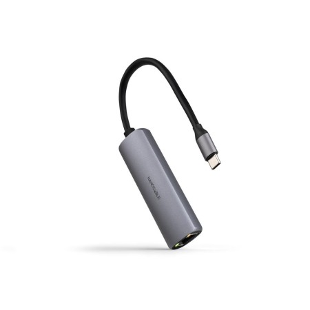 Adaptador nanocable usb - c 3.1 a rj45 con pd 100w usb - c - m aluminio color gris 18 cm