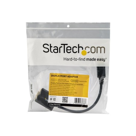 Adaptador displayport a vga startech 28cm - macho - hembra - negro